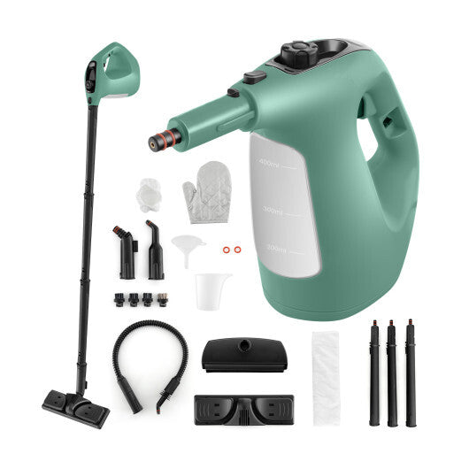 1400W Handheld Steam Cleaner with 14-Piece Accessory Kit and Child Lock-Blue LuxuryLifeWay Online Store