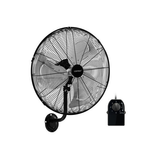 20 Inch Wall Mount Fan with 3 Fan Speeds and Adjustable Tilt Head-Black LuxuryLifeWay Online Store