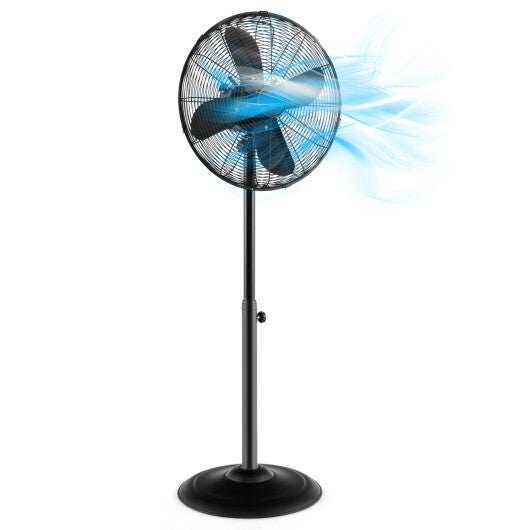 16 Inch Pedestal Standing Fan Oscillating Pedestal Fan with 3 Speeds and Adjustable Height-Black LuxuryLifeWay Online Store
