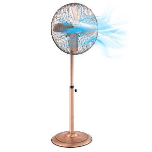 16 Inch Pedestal Standing Fan Oscillating Pedestal Fan with 3 Speeds and Adjustable Height-Black LuxuryLifeWay Online Store