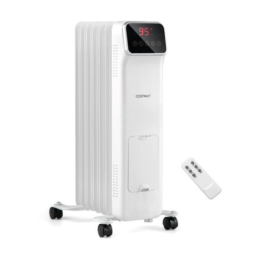 1500W Oil Filled Radiator Heater with Remote Control 3 Modes 24H Timer-Black LuxuryLifeWay Online Store