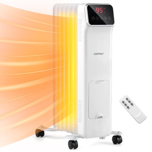 1500W Oil Filled Radiator Heater with Remote Control 3 Modes 24H Timer-Black LuxuryLifeWay Online Store