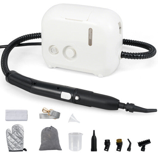 1500W Portable Steam Cleaner with 34 oz Water Tank-White LuxuryLifeWay Online Store