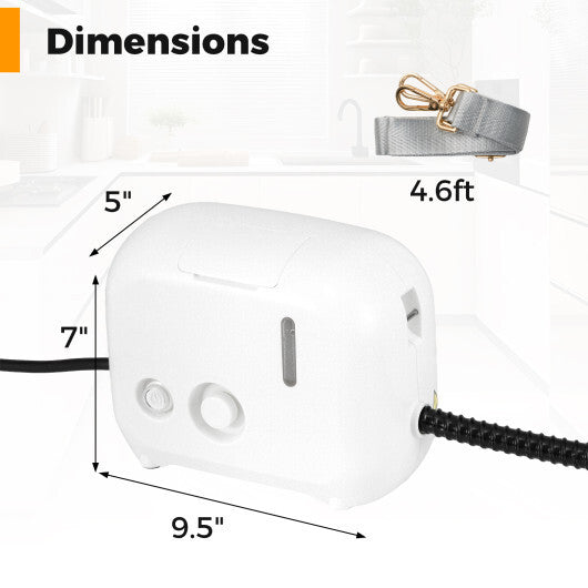 1500W Portable Steam Cleaner with 34 oz Water Tank-White LuxuryLifeWay Online Store