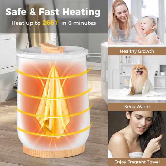 20L Large Heated Towel Warmer with LED Display and Button Control-White LuxuryLifeWay Online Store