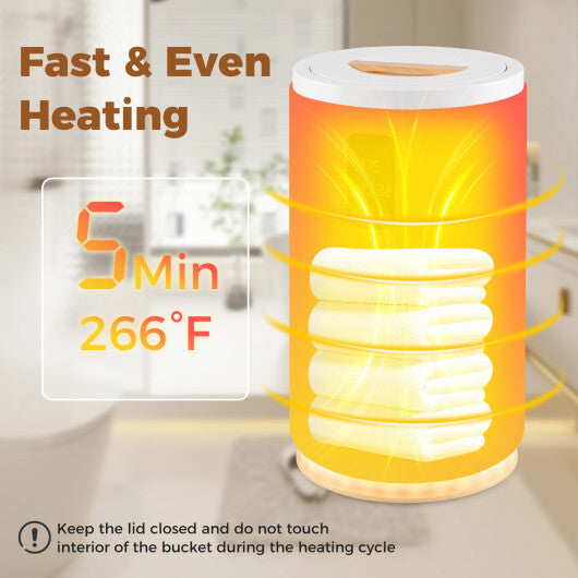 20L Hot Towel Warmer Bucket with 30/60/90 Min Heating Time-White LuxuryLifeWay Online Store