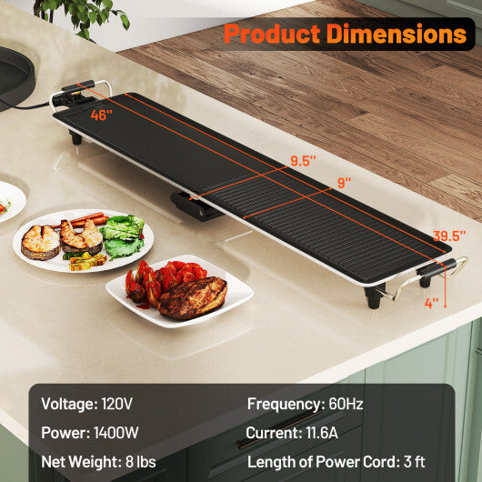 39.5 Inch Extra Large Electric Griddle with 2 Cooking Surface and Adjustable Temperatures LuxuryLifeWay Online Store