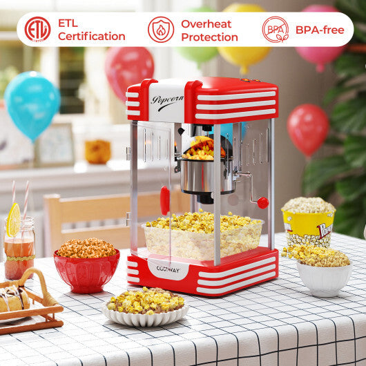 Theater Style Countertop Popcorn Maker with Stainless Steel Kettle-Red LuxuryLifeWay Online Store
