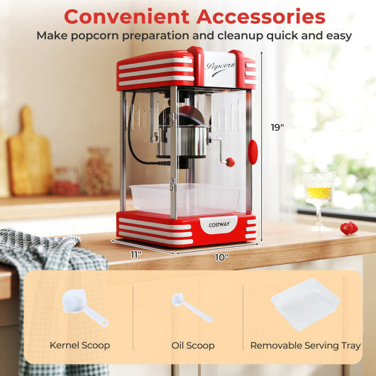 Theater Style Countertop Popcorn Maker with Stainless Steel Kettle-Red LuxuryLifeWay Online Store