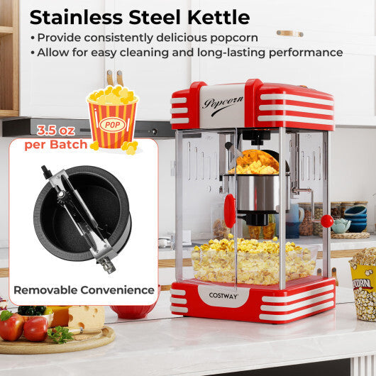 Theater Style Countertop Popcorn Maker with Stainless Steel Kettle-Red LuxuryLifeWay Online Store