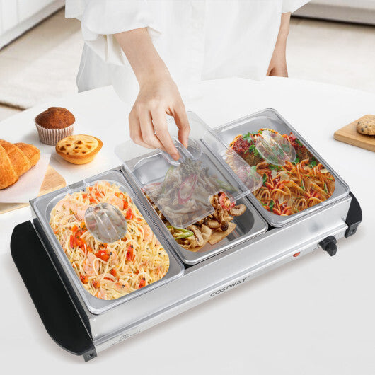 Electric Buffet Server Food Warmer with 3 Removable Trays LuxuryLifeWay Online Store