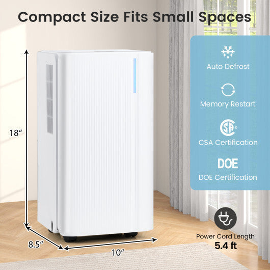 32 Pints 2000 Sq.ft Portable Dehumidifier for Home and Basement-White LuxuryLifeWay Online Store