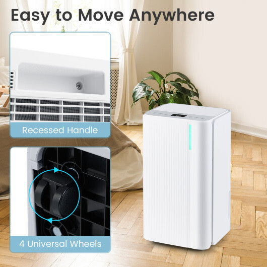 32 Pints 2000 Sq.ft Portable Dehumidifier for Home and Basement-White LuxuryLifeWay Online Store