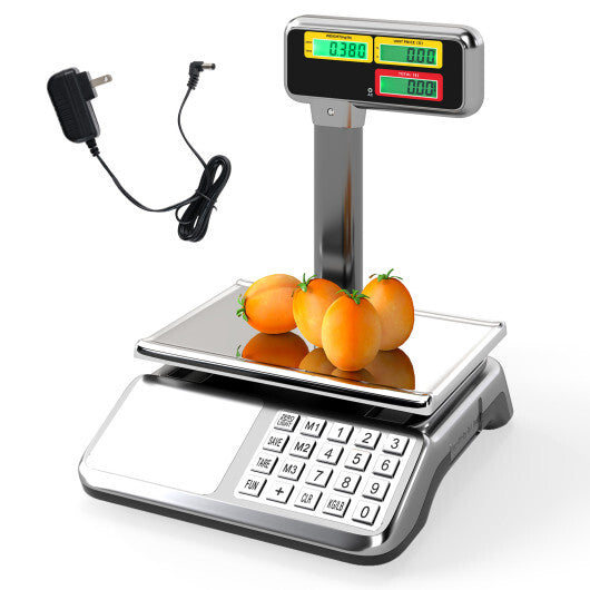88lb Price Computing Scale with Pole Dual LCD Display Digital Commercial Food Scale LuxuryLifeWay Online Store