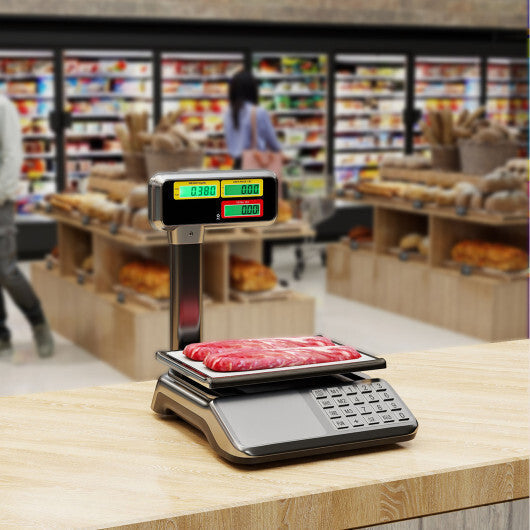 88lb Price Computing Scale with Pole Dual LCD Display Digital Commercial Food Scale LuxuryLifeWay Online Store