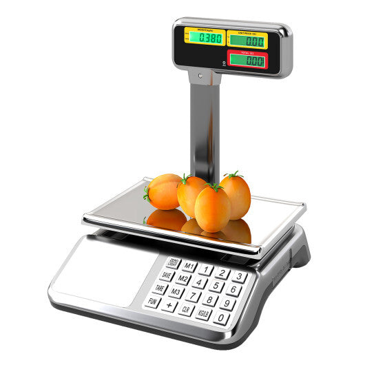 88lb Price Computing Scale with Pole Dual LCD Display Digital Commercial Food Scale LuxuryLifeWay Online Store
