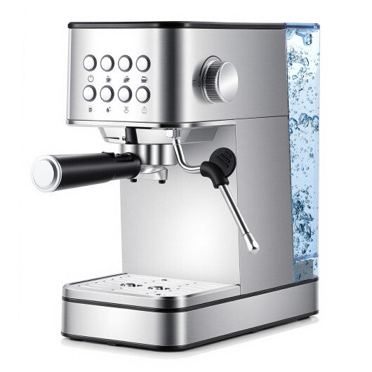 Espresso Machine 20 Bar Compact Stainless Steel Coffee Maker with Milk Frother-Silver LuxuryLifeWay Online Store