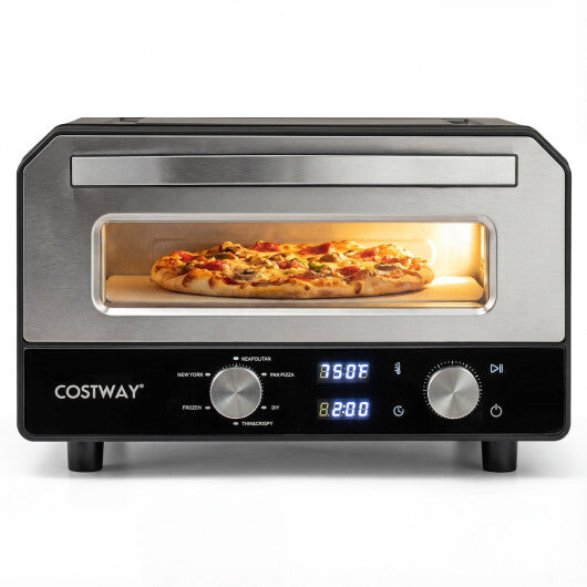 Indoor Electric Pizza Oven Countertop Pizza Oven for 12 Inch Pizzas-Black LuxuryLifeWay Online Store