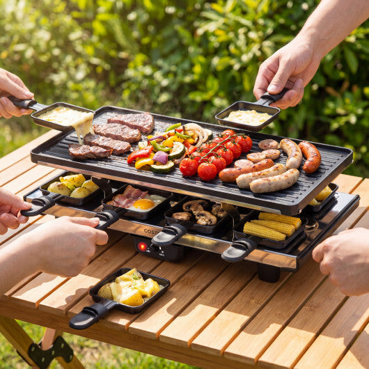 2-in-1 Table Grill and Griddle with Reversible Nonstick Plate for 8