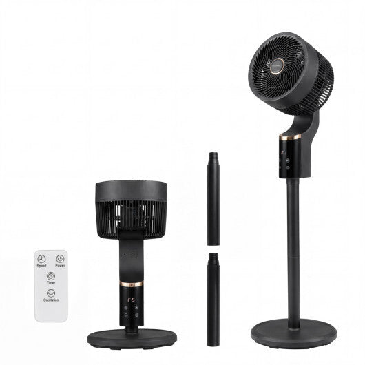 Compact Oscillating Standing Fan with 70 Oscillation and 90 Tilt for Home Office-Black LuxuryLifeWay Online Store