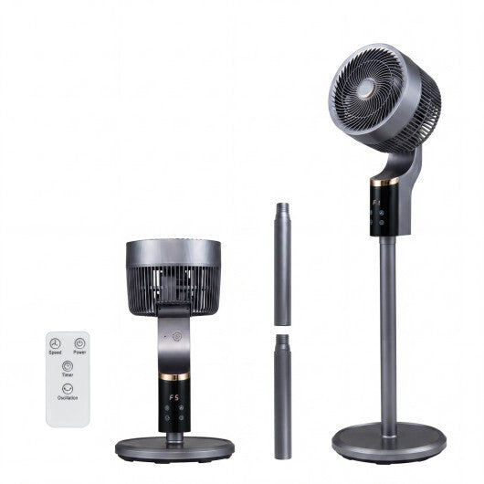 Compact Oscillating Standing Fan with 70 Oscillation and 90 Tilt for Home Office-Black LuxuryLifeWay Online Store