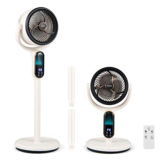 Oscillating Pedestal Fan with 8 Speeds Remote and 12H Timer-White LuxuryLifeWay Online Store