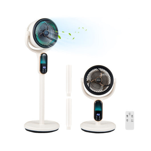 Oscillating Pedestal Fan with 8 Speeds Remote and 12H Timer-White LuxuryLifeWay Online Store