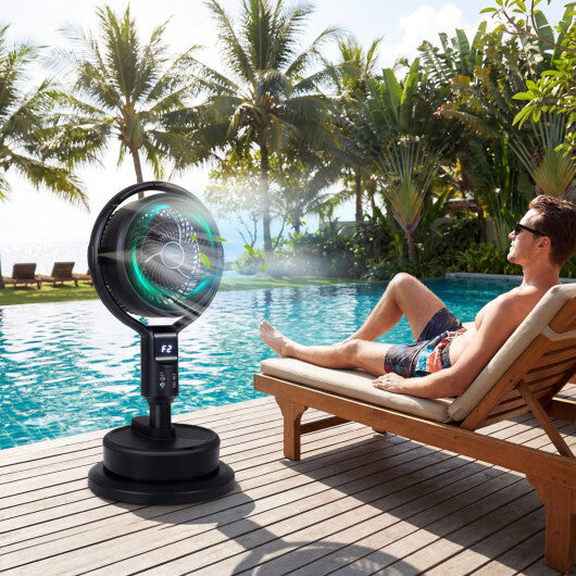Misting Pedestal Fan Air Circulator with 90? Auto Oscillation Floor Standing Fan with 8 Speeds-White LuxuryLifeWay Online Store