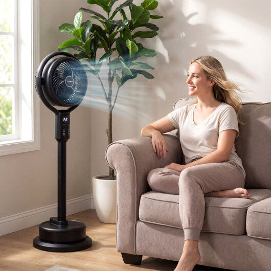 Misting Pedestal Fan Air Circulator with 90? Auto Oscillation Floor Standing Fan with 8 Speeds-White LuxuryLifeWay Online Store