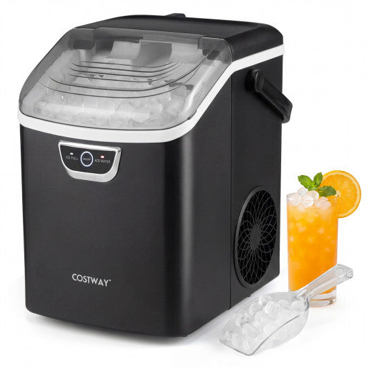 Nugget Ice Maker Countertop with Audible Ice Full Alarm-Black LuxuryLifeWay Online Store