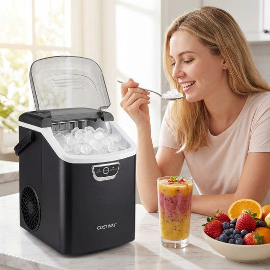 Nugget Ice Maker Countertop with Audible Ice Full Alarm-Black LuxuryLifeWay Online Store