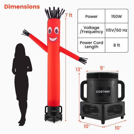 7 FT Inflatable Tube Man with Blower for Outdoor Business Promotion Store-Black LuxuryLifeWay Online Store