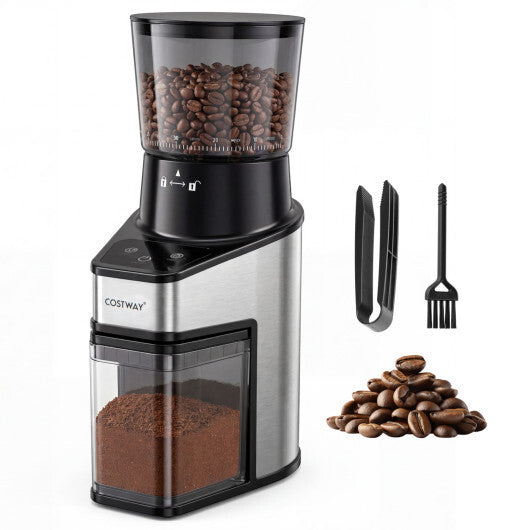 Conical Burr Coffee Grinder with 60 Precise Grinding Settings and Digital Display-Silver LuxuryLifeWay Online Store
