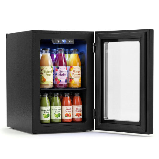 0.6 Cu.Ft Beverage Refrigerator 24 Cans Countertop Mini Fridge-Black