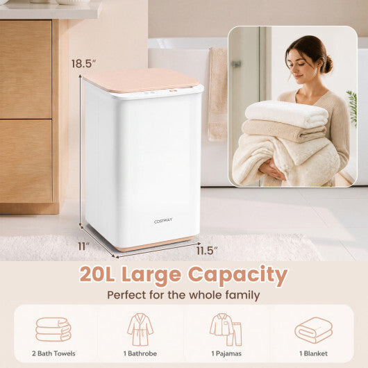 Heated Towel Warmer with 4 Heat Timer and Auto Shut Off for Oversized Towels-White LuxuryLifeWay Online Store