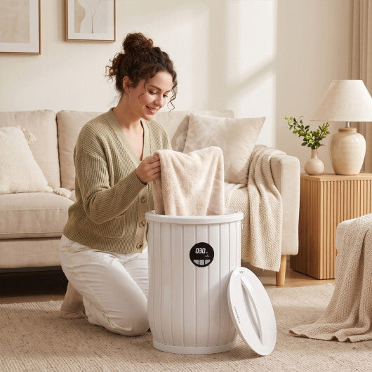 Towel Warmer Heated Bucket with Auto Shut Off and Fragrance Tray for Bathrooms-White LuxuryLifeWay Online Store