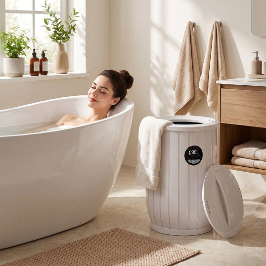 Towel Warmer Heated Bucket with Auto Shut Off and Fragrance Tray for Bathrooms-White LuxuryLifeWay Online Store