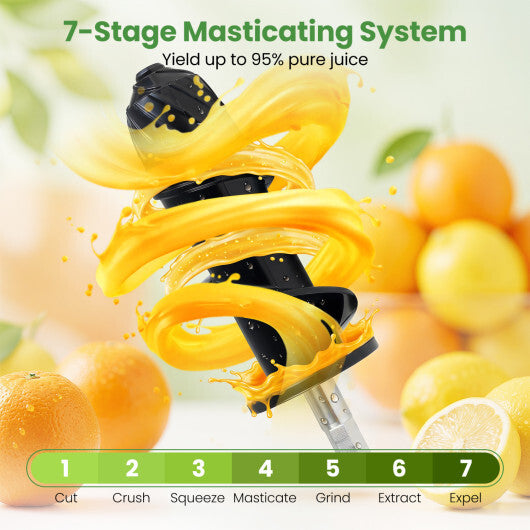 Cold Press Juicer Machine with 95% High Yield and 2-Speed Modes-Sliver LuxuryLifeWay Online Store