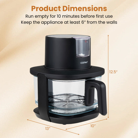 4.7 QT Glass Air Fryer with Steam Frying Mode-Black LuxuryLifeWay Online Store