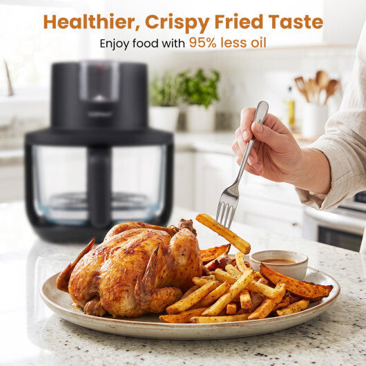 4.7 QT Glass Air Fryer with Steam Frying Mode-Black LuxuryLifeWay Online Store