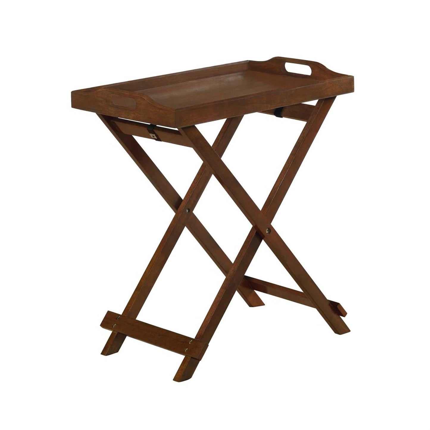 Folding TV Tray Bedside Table in Dark Brown Espresso Wood Finish LuxuryLifeWay Online Store