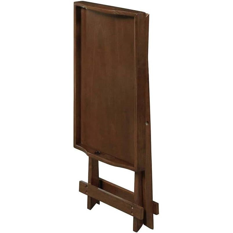 Folding TV Tray Bedside Table in Dark Brown Espresso Wood Finish LuxuryLifeWay Online Store