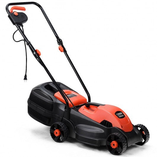 13 Inch Electric Push Lawn Corded Mower with Grass Bag-Red - Color: Red LuxuryLifeWay Online Store