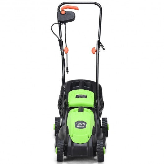13 Inch Electric Push Lawn Corded Mower with Grass Bag-Green LuxuryLifeWay Online Store