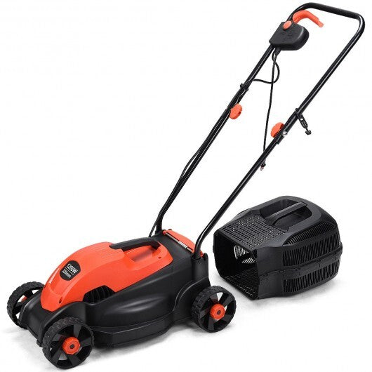 13 Inch Electric Push Lawn Corded Mower with Grass Bag-Green LuxuryLifeWay Online Store