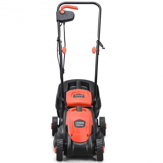 13 Inch Electric Push Lawn Corded Mower with Grass Bag-Green LuxuryLifeWay Online Store