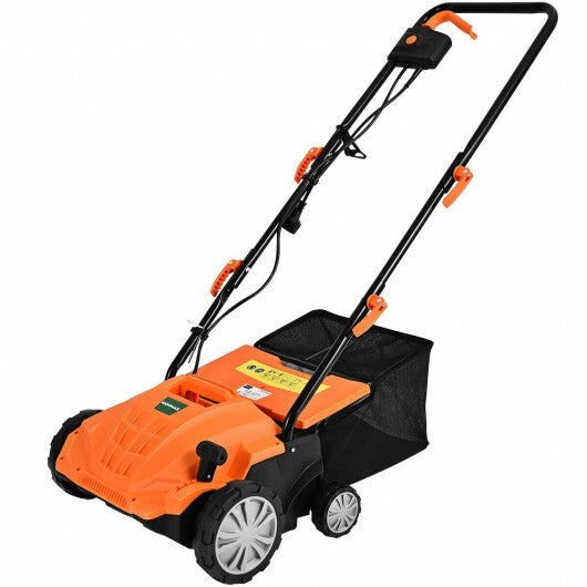 13 Inch 12 Amp Electric Scarifier with Collection Bag and Removable Blades-Green LuxuryLifeWay Online Store