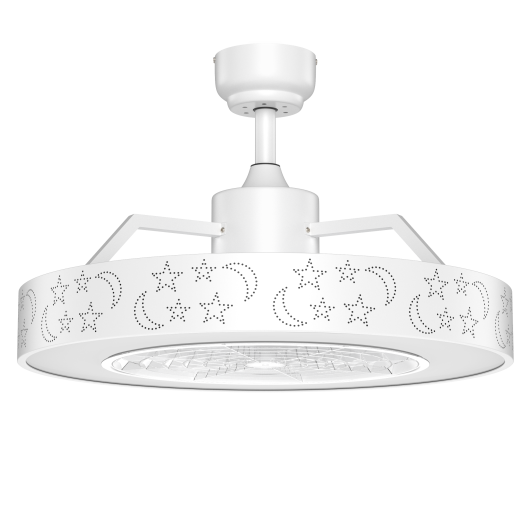 23 Inch Ceiling Fan with LED Light and Remote Control-White LuxuryLifeWay Online Store