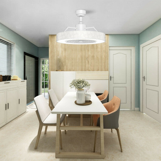 23 Inch Ceiling Fan with LED Light and Remote Control-White LuxuryLifeWay Online Store