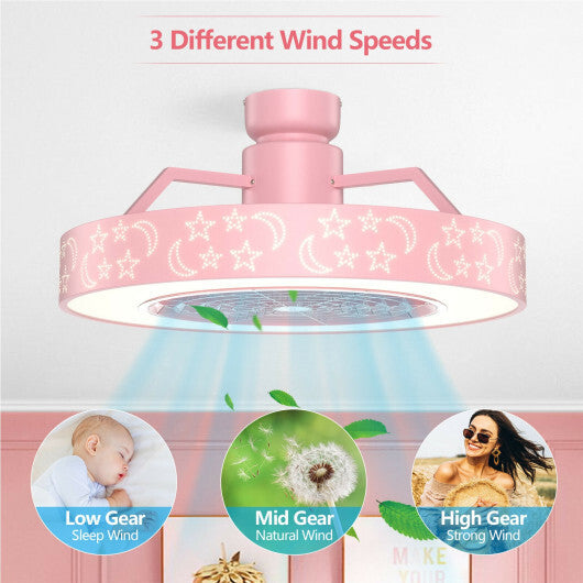 23 Inch Ceiling Fan with LED Light and Remote Control-White LuxuryLifeWay Online Store